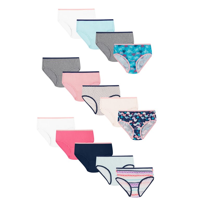 Hanes Girls' Tagless Super Soft Cotton Brief Underwear 14 pack Sizes 4-16