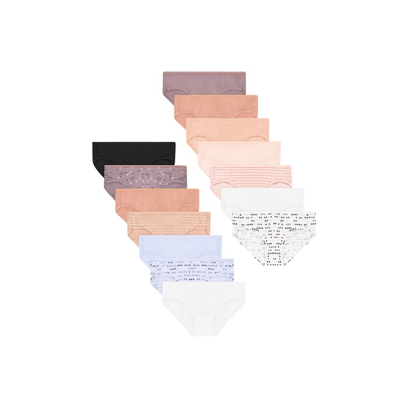 Hanes Girls' Tagless Super Soft Cotton Hipsters 14 Pack