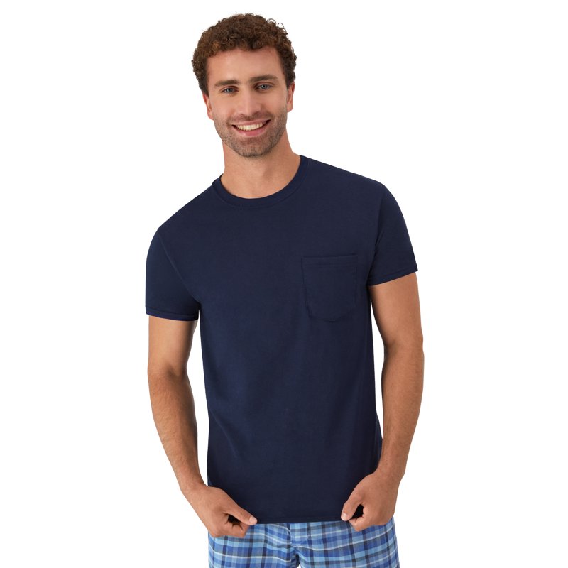 Hanes Men's Value Pack Assorted Pocket T-Shirt Undershirts 6 Pack