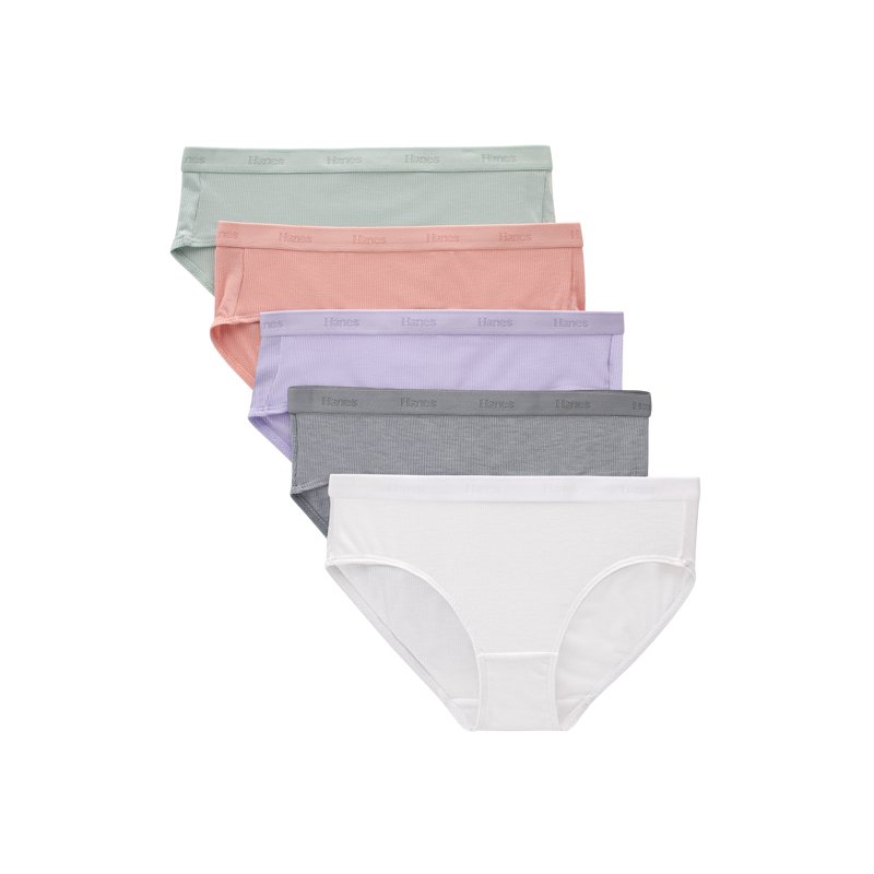 Hanes Originals Girls' SuperSoft Hipster Underwear 5 Pack