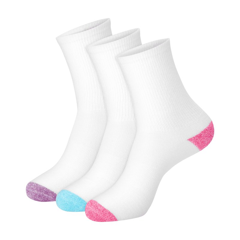 Hanes Sport Women's Crew Socks Moisture-Wicking 3 Pairs