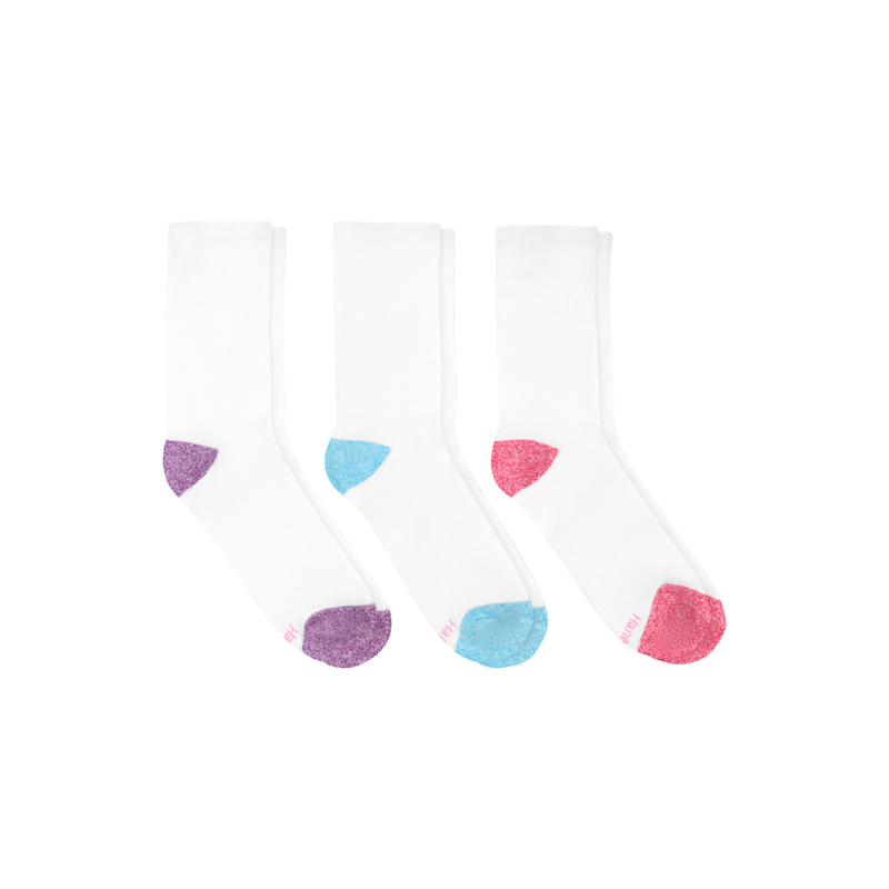 Hanes Sport Women's Crew Socks Moisture-Wicking 3 Pairs