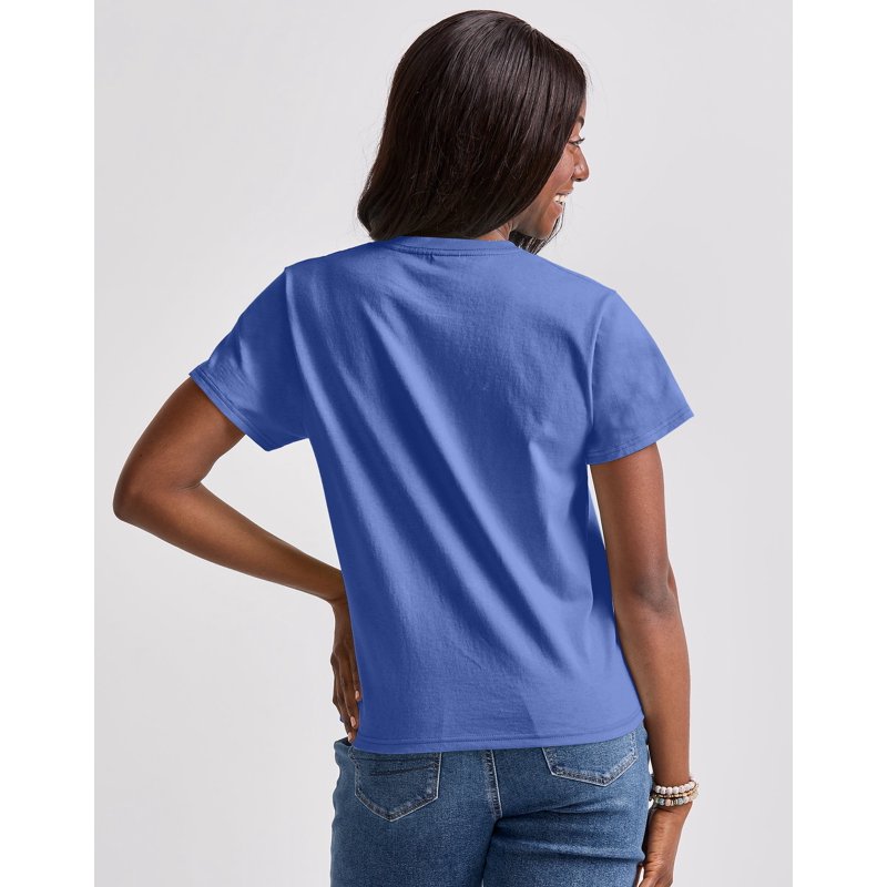 Hanes T-Shirt Short Sleeve Tee Essentials Womens Midweight Crewneck 100% Cotton