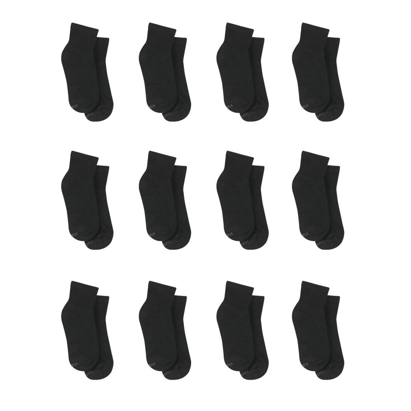 Hanes Women's Athletic Ankle Socks Full Sole Cushion 10-Pairs Black 5-9