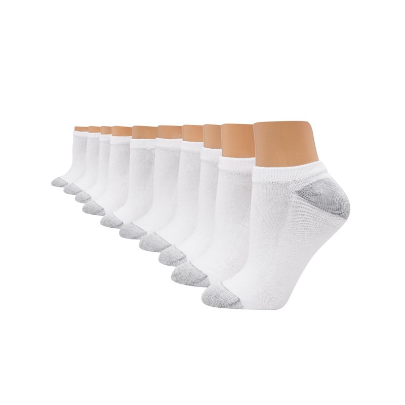Hanes Women's Cool Comfort No Show Socks Extended Size 10-Pair Value Pack