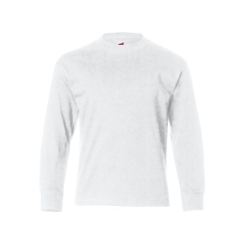 Hanes Youth Authentic ComfortSoft Long-Sleeve T-Shirt White XS