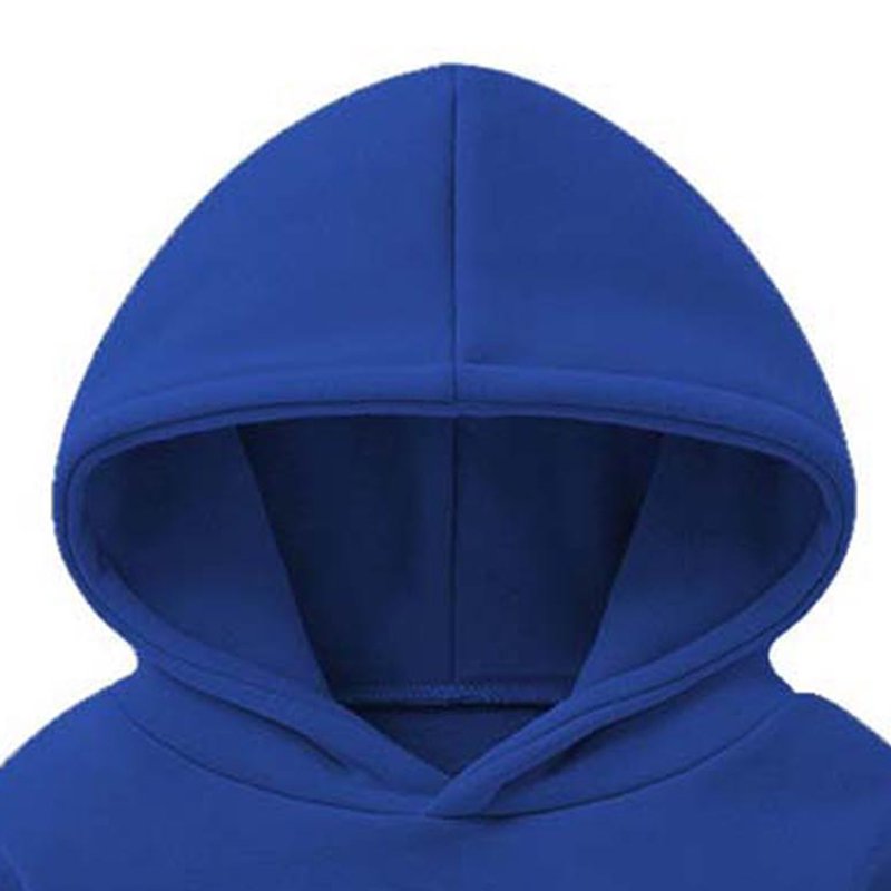 HAPIMO Hoodie Sweatshirts For Kids Solid Winter Hoodies Boys Girls Hoody Children Pullover Outerwear Playwear Blue 3-4Y