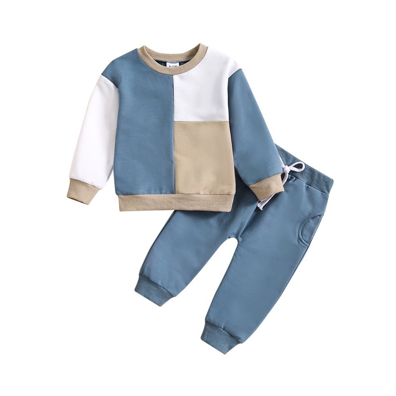 HCNTES Toddler Baby Boy Clothes Crewneck Sweatshirt Long Sleeve Shirt with Pants Cute Fall Winter Outfits（Khaki 6-12 Months)