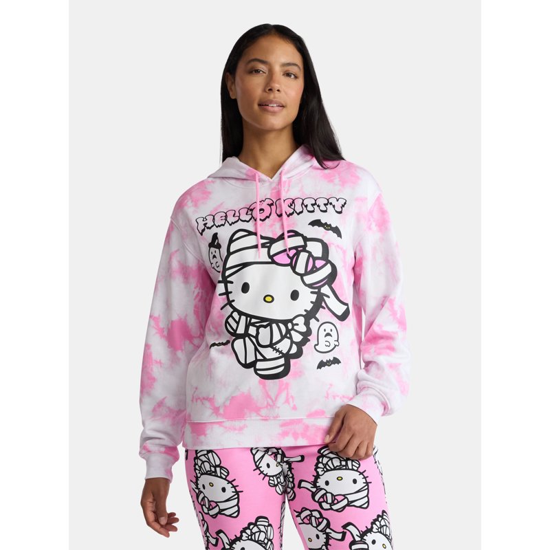 Hello Kitty Women's Halloween Graphic Hoodie Sweatshirt with Long Sleeves Sizes XXS-XXL