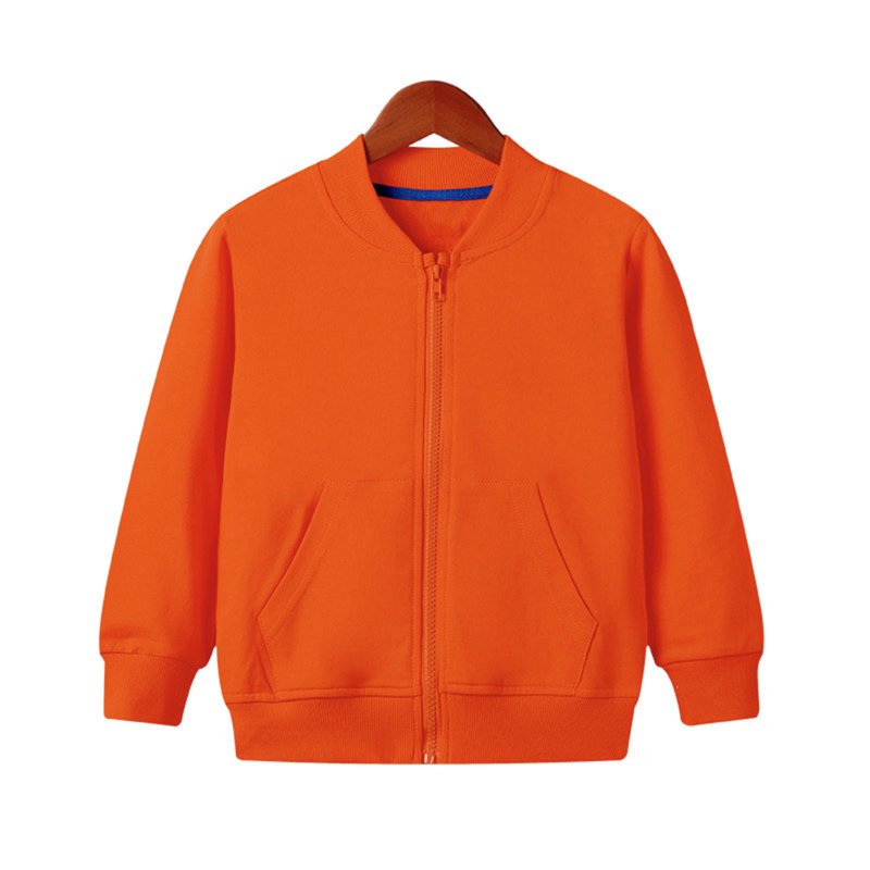 Hessimy Kids Boys Girls Zip Up Hoodie Solid Color Hooded Sweatshirt Hoody Coat With Pocket Outerwear Toddler Boy Hoodie (Orange 2-3 Years)