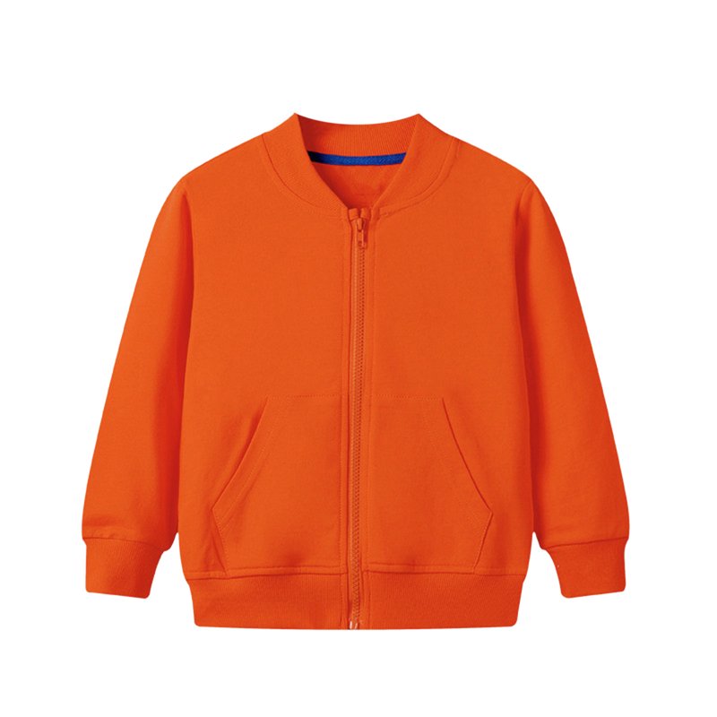 Hessimy Kids Boys Girls Zip Up Hoodie Solid Color Hooded Sweatshirt Hoody Coat With Pocket Outerwear Toddler Boy Hoodie (Orange 2-3 Years)