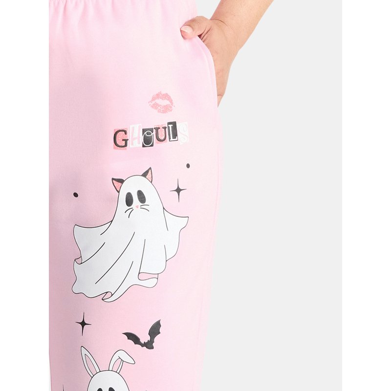 Hey Ghouls Women's Halloween Graphic Fleece Joggers Sizes XXS-XXL