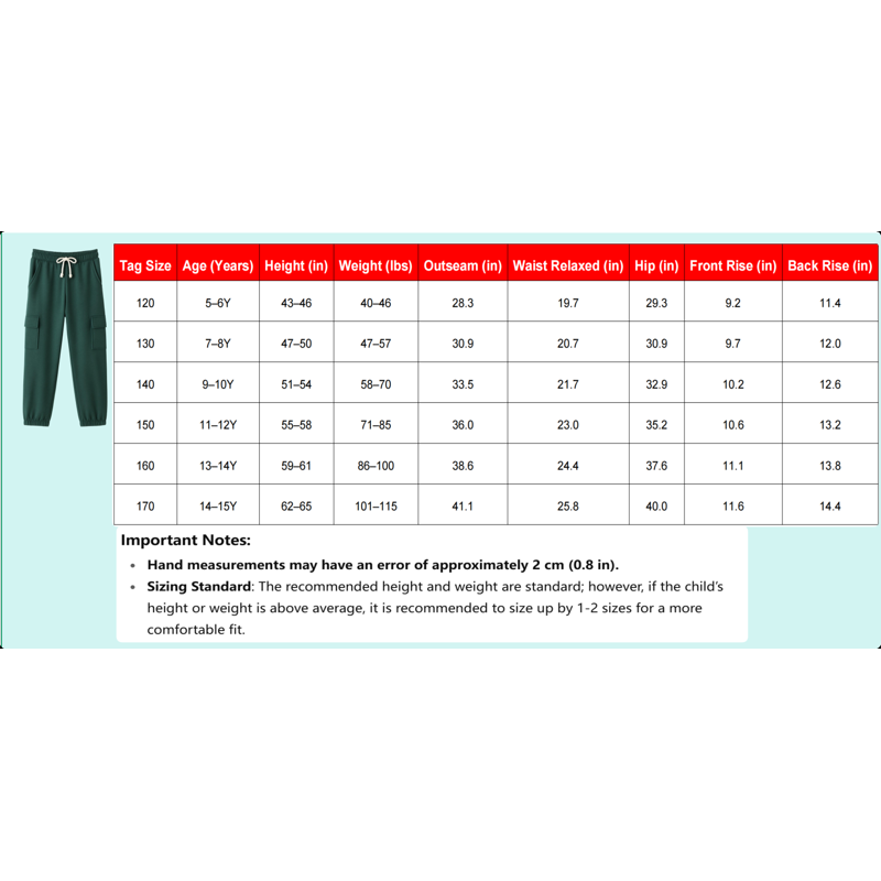HILEELANG 3-Pack Boys' Sweatpants 5-15 Years Black/Charcoal/Blue Elastic Waist Pants 11-12T