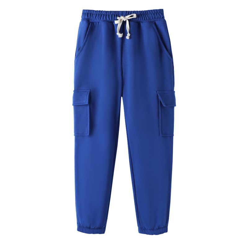 HILEELANG 3-Pack Boys' Sweatpants 5-15 Years Black/Charcoal/Blue Elastic Waist Pants 11-12T