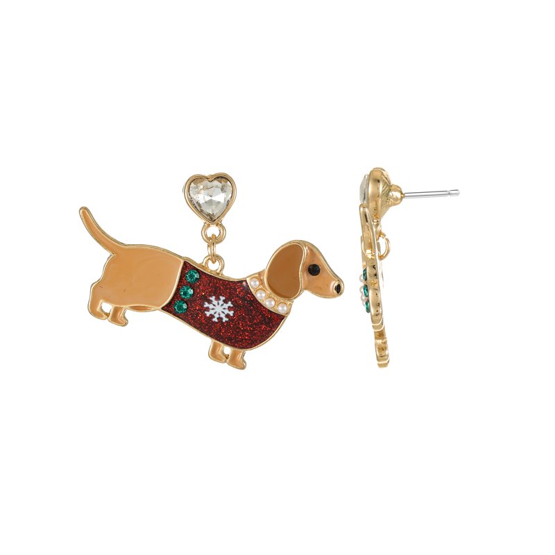 Holiday Time Dachschund Earrings 1 Pair