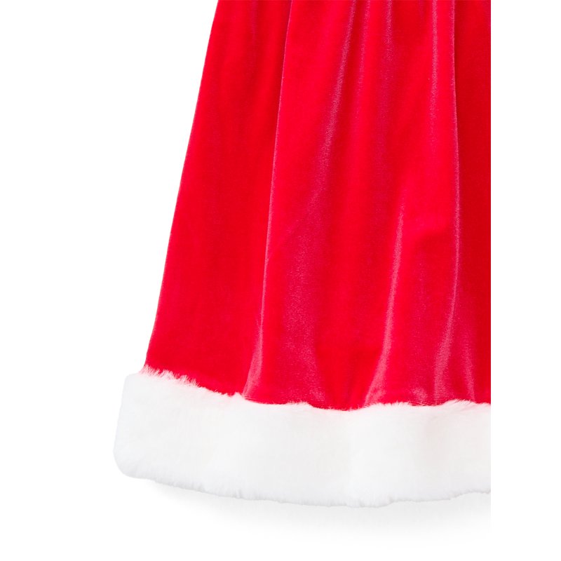 Holiday Time Girls Santa Velour Dress With Long Sleeves Sizes 4-18
