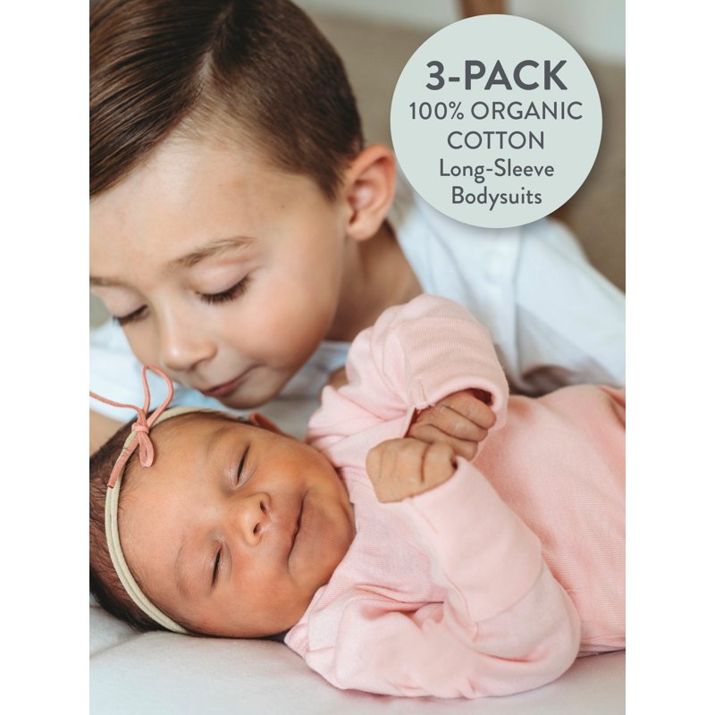 Honest Baby Clothing Baby Boy Or Girl Gender Neutral Organic Cotton Long Sleeve Bodysuits 3 Pack (Preemie-24 Months)