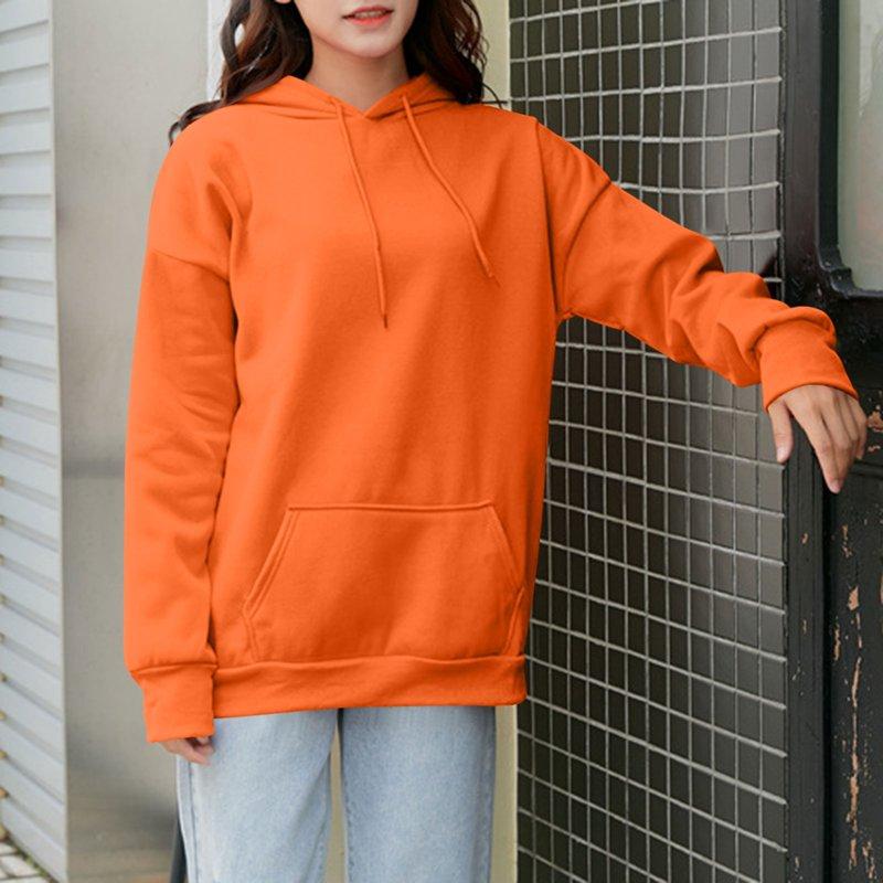 Hoodies For Women Basic Fleece Sweatshirt With Hood Long Sleeve Pullover Sweaters Loose Solid Hoody Essential Hoodie Womens S Hooded Tops Autumn Winter Tunics Lady Teen Clothes
