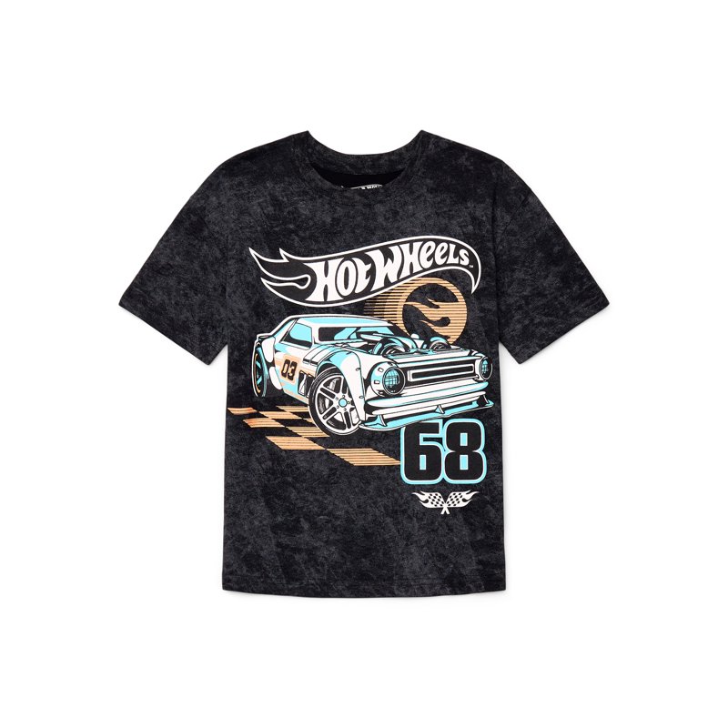 Hot Wheels Boys Graphic Tee with Short Sleeves Sizes 4-18