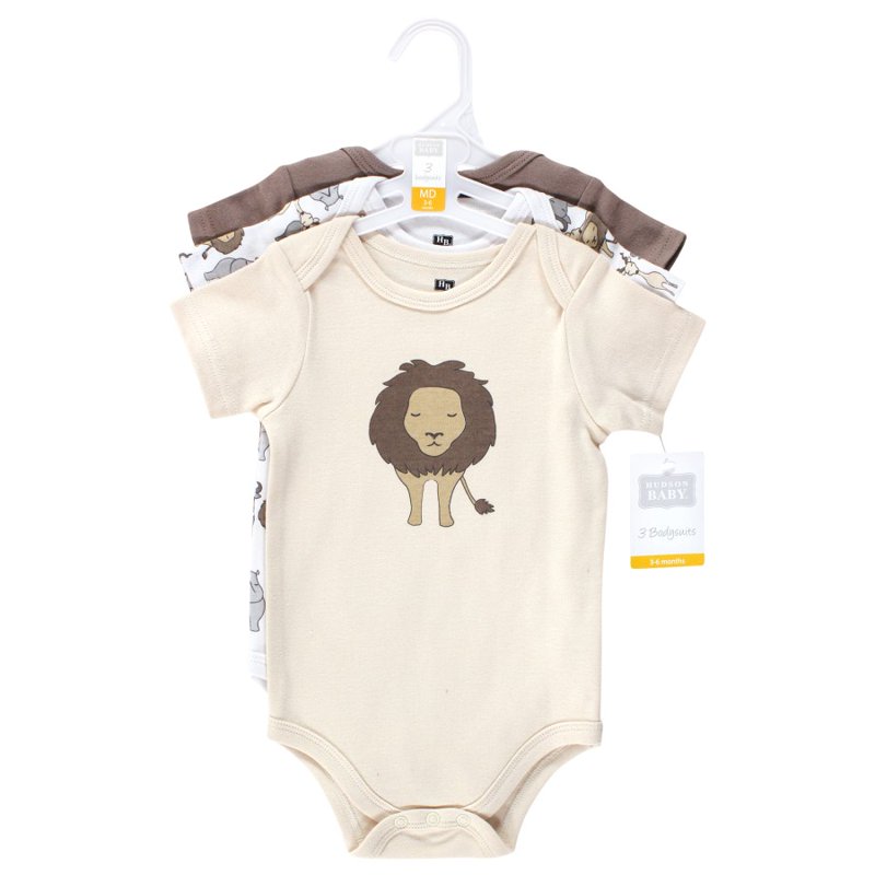 Hudson Baby Cotton Short Sleeve Bodysuits 3-Pack Sizes Newborn-24 Months