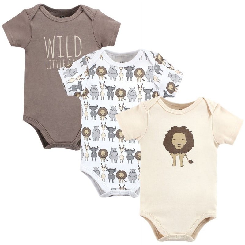 Hudson Baby Cotton Short Sleeve Bodysuits 3-Pack Sizes Newborn-24 Months