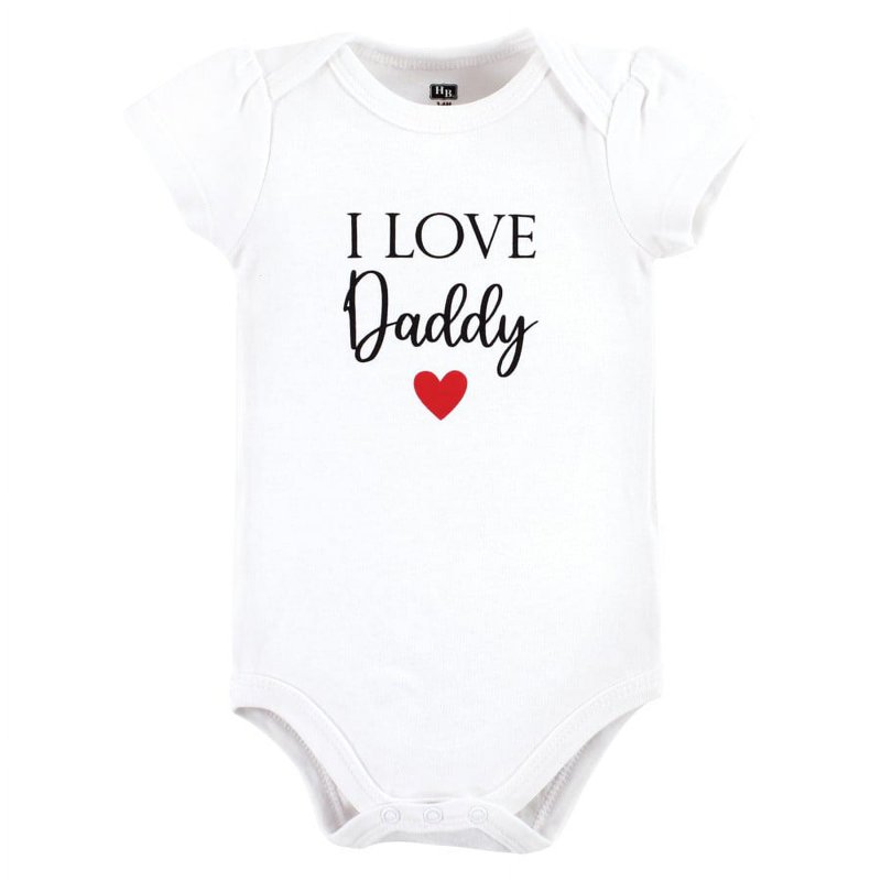 Hudson Baby Infant Girl Cotton Bodysuit And Pant Set Girl Daddy Red Black Preemie