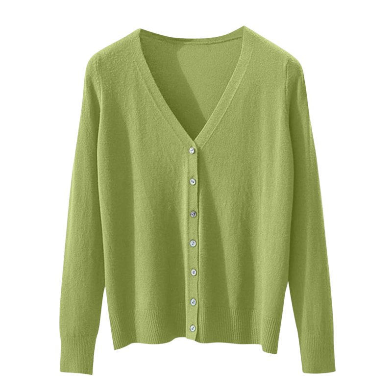 Idosla Cardigan Open Front Button Up Sweaters For Women Long Sleeve Shrug Cheetah Print Top Cropped Jackets (Green M)