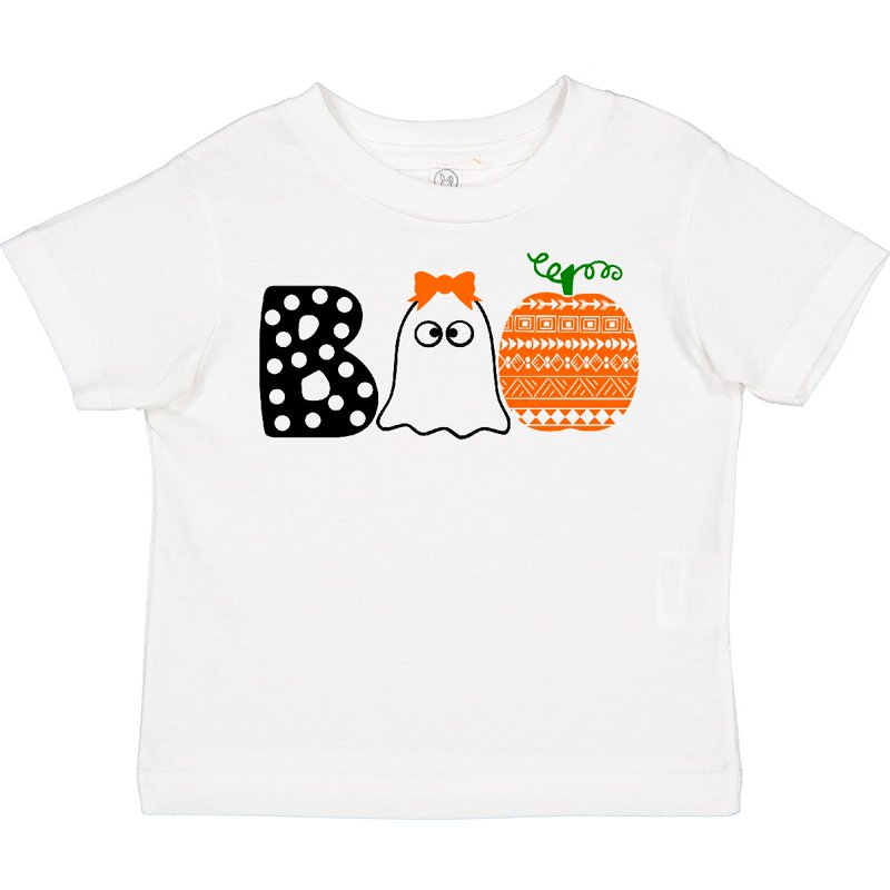 Inktastic Halloween Boo Cute Ghost And Pumpkin Boys Or Girls Toddler T-Shirt