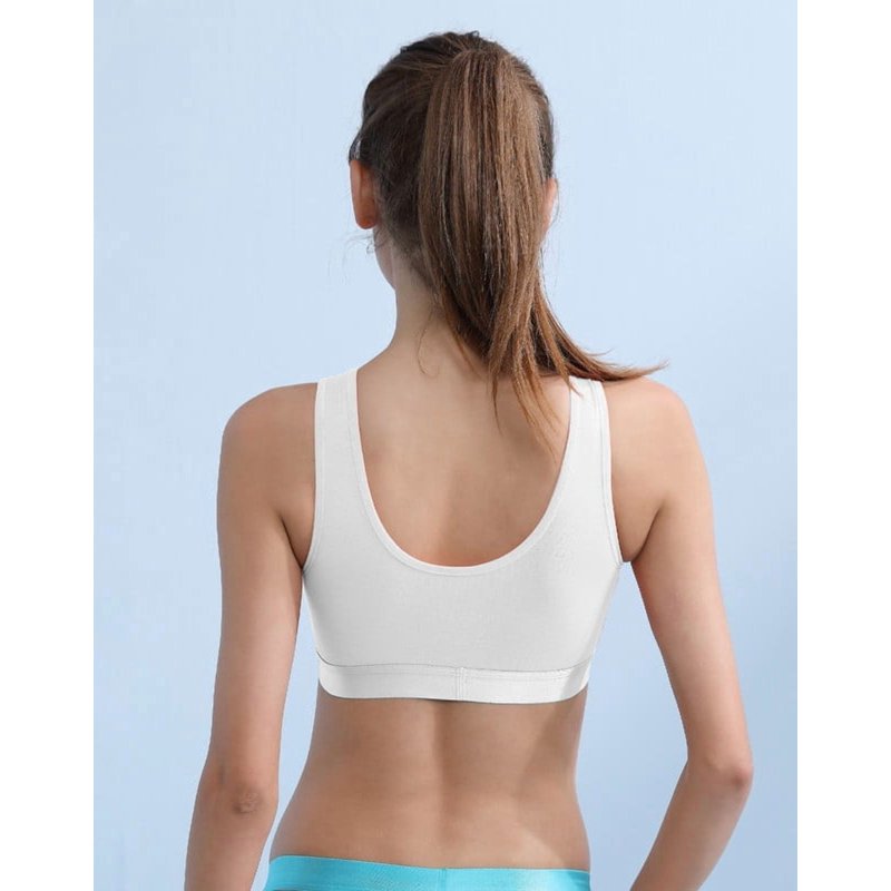 INNERSY Girls Wireless Bras Comfortable Cotton Little Girls Training Bras 3 Pack(L Solid Black/Grey/White)