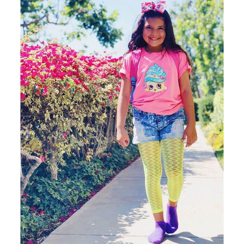 Jefferies Socks Girls Neon Wave Footless Tights 1 Pair Pack