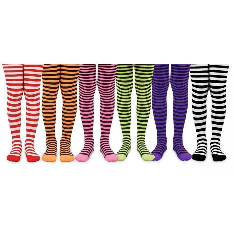 Jefferies Socks Girls Stripe Nylon Halloween Christmas Dress Tights 2 Pack