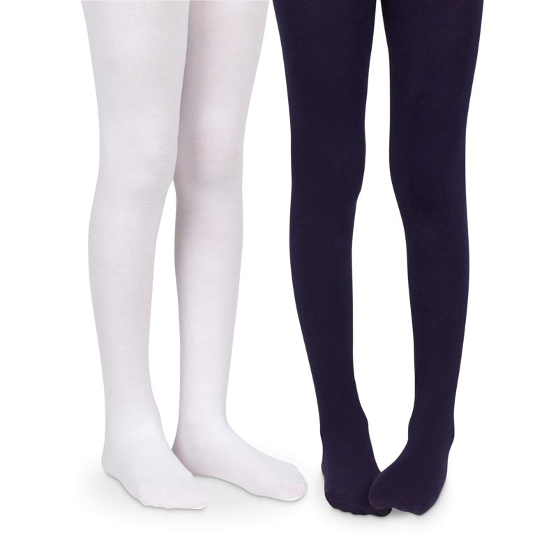 Jefferies Socks Girls Tights 2 Pack Uniform Microfiber Nylon Stockings (Little Girls & Big Girls)
