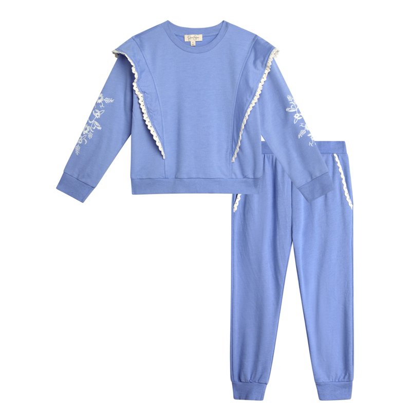 Jessica Simpson Girls' 2-Piece French Terry Joggers Set Outfit Sizes 4-12