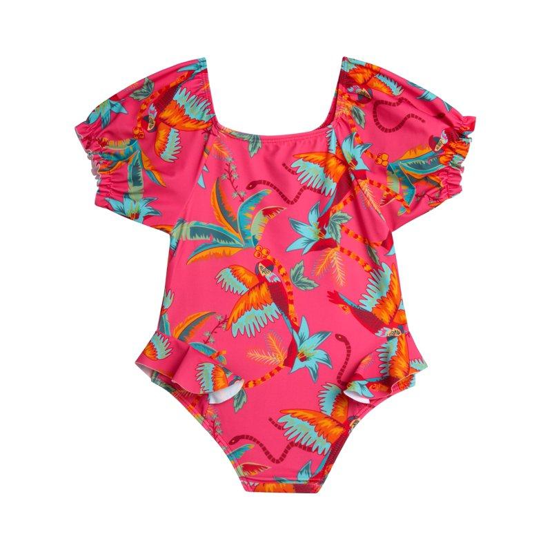 Jessica Simpson Toddler Girl Rash Guard Swimsuit With Headband Sizes 12M-24M