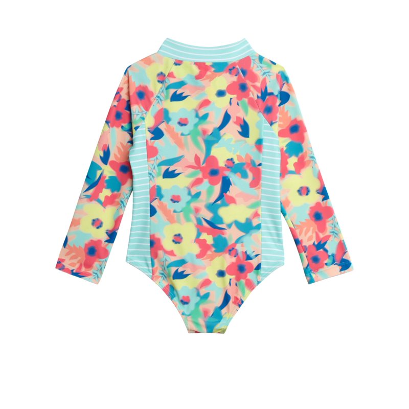 Jessica Simpson Toddler Girls' Rashguard Swimsuit With Hat Sizes 12M-24M