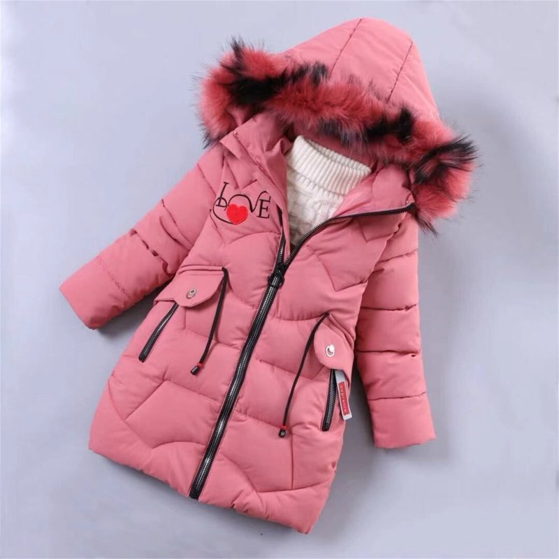 Jgppe Girl Winter Dress Coats Warm Outwear Hooded Thicken Padded Down Jacket Windproof 8-12 Years