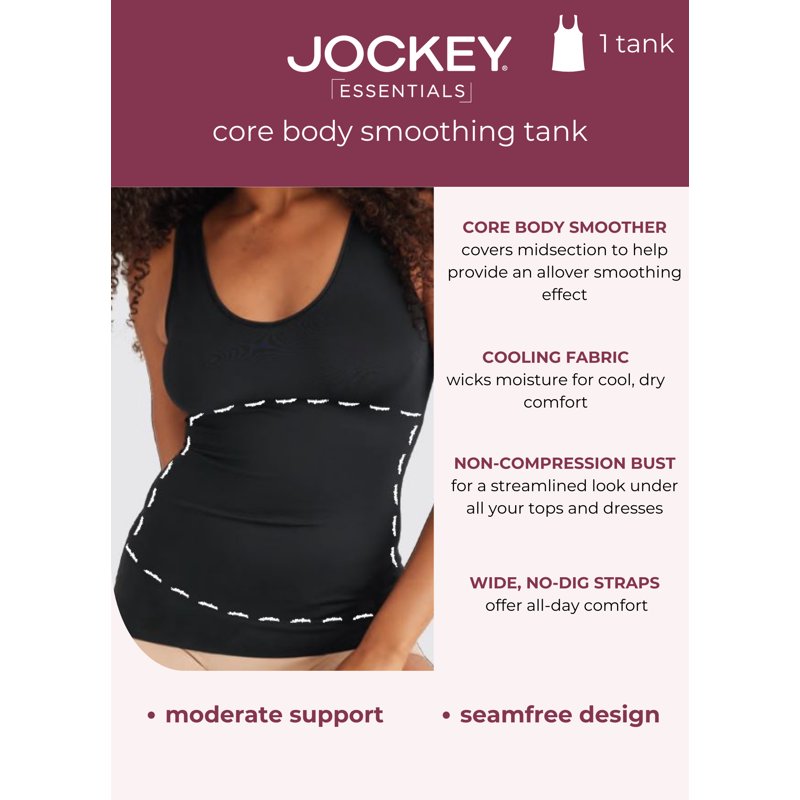 Jockey Essentials Women's Slimming Tank Everyday Shapewear Body Slimming Top Compression Tank Sizes Small-4XL