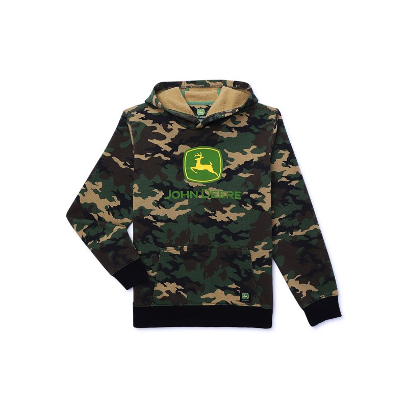 John Deere Boys Graphic Fleece Long Sleeve Hoodie Sizes 4-18