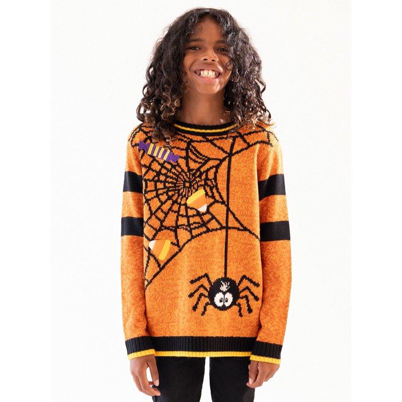 Jollidays Boys Halloween Spider Pullover Sweater Sizes S-XL