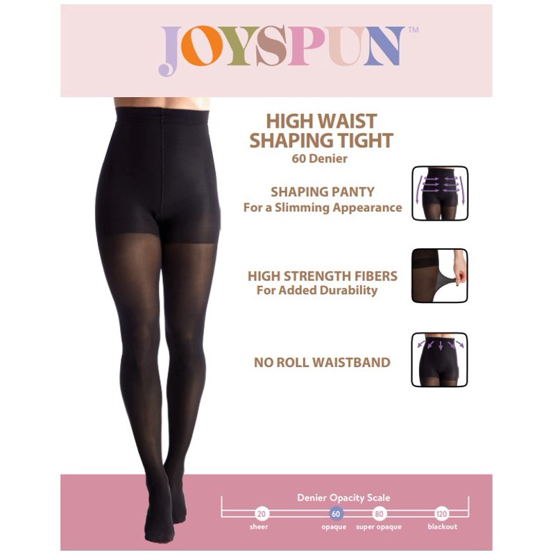 Joyspun High Waist Shaping Tights For Women Sizes S To 3XL 2-Pack