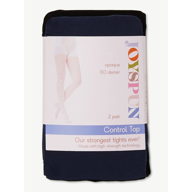 Joyspun Opaque Control Top Tights For Women Sizes S-3XL 2-Pack