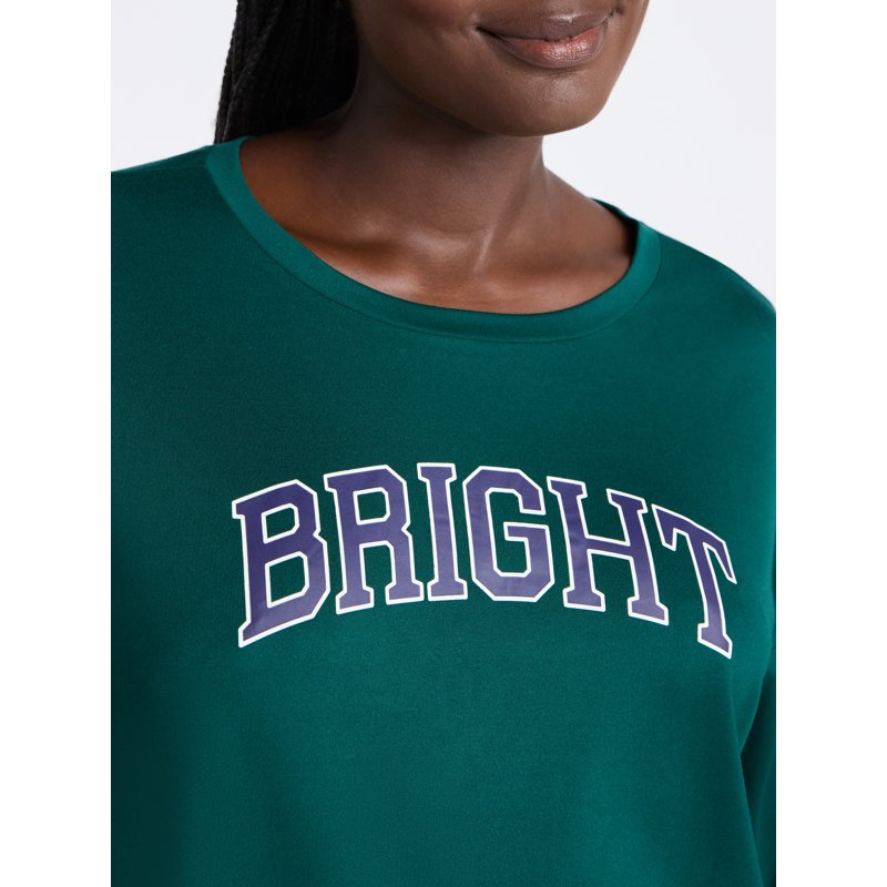 Joyspun Women's Dreamy Soft Collection Long Sleeve Sleep Top And Straight Leg Pants Pajama Set 2-Piece Sizes XS-3X