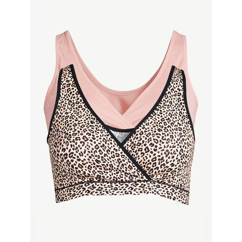 Joyspun Women's Maternity Wrap Front Nursing Bra 2-Pack Sizes S to XXXL