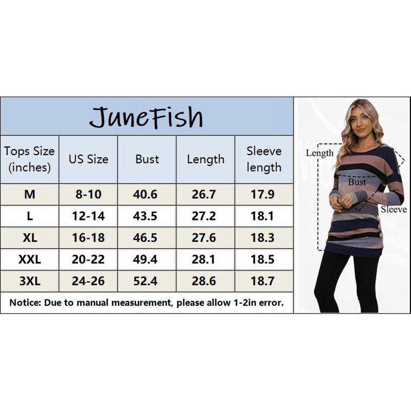 JuneFish Women's Casual Long Sleeve Tunic Tops Fall T-shirt Blouses