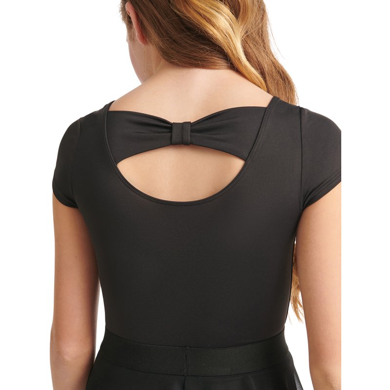 Justice Cap Sleeve Ballet Leotard For Girls With Bow Back Sizes XXS-XL