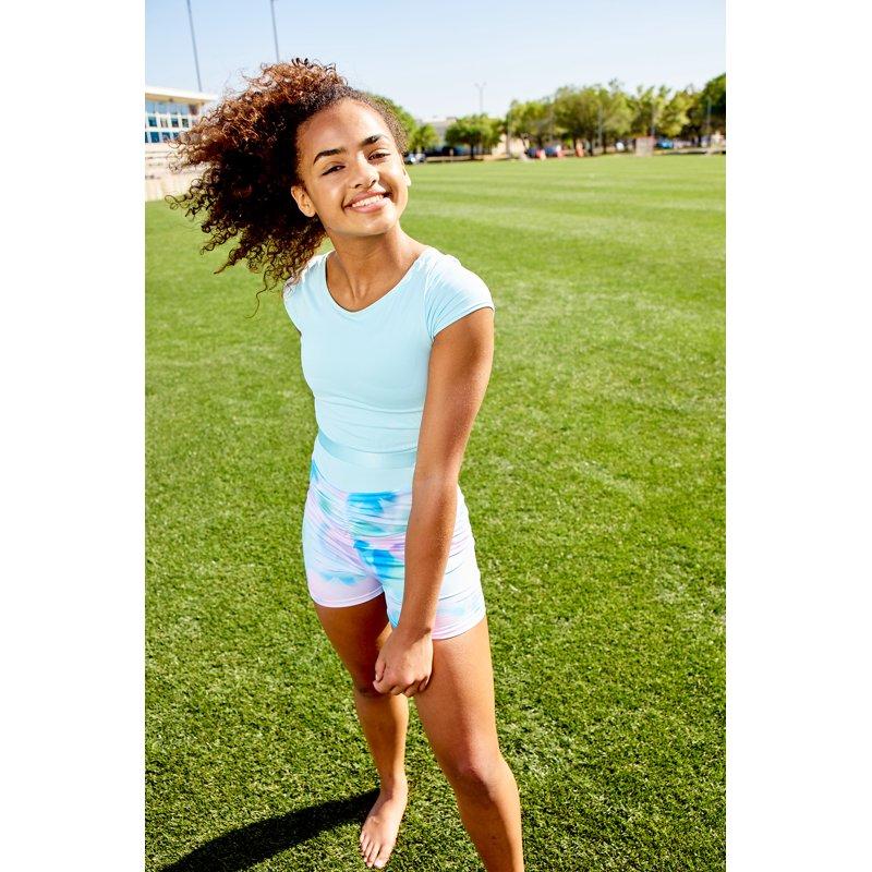 Justice Capsleeve Leotard With Satin Ribbon Waistband Sizes XS-XL