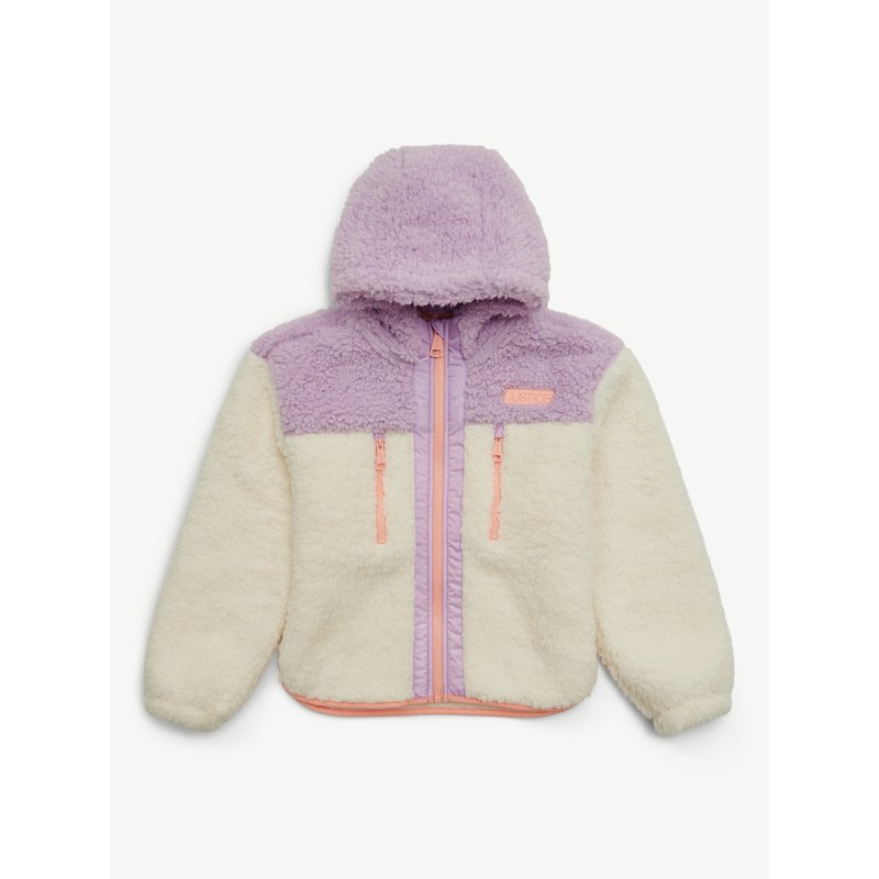 Justice Girl's Colorblock Sherpa Jacket With Hood Sizes XS - XL