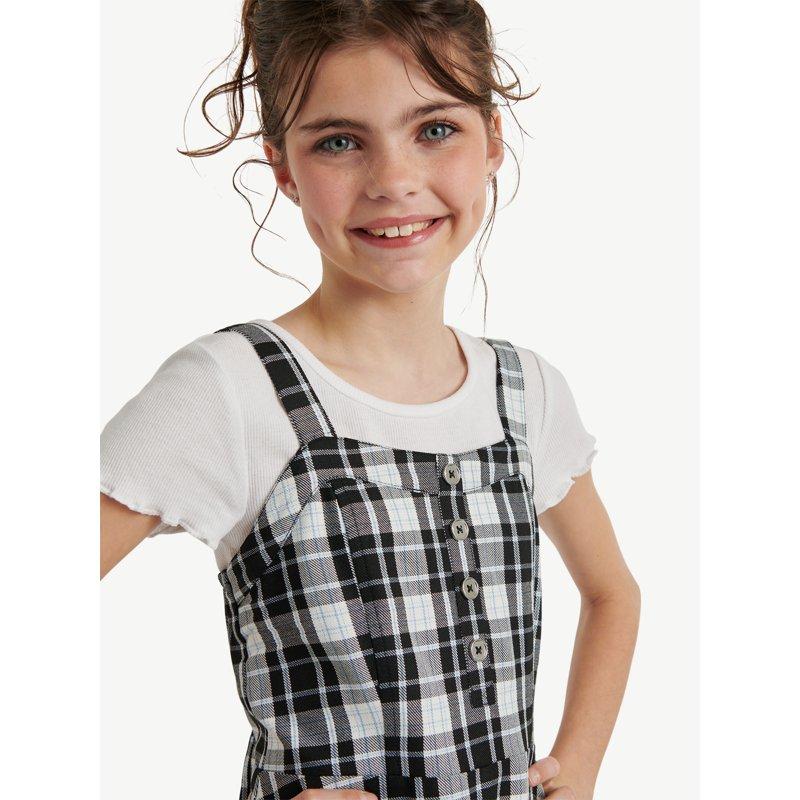Justice Girls 2Fer Plaid Dress & Tee Sizes XS - XLP