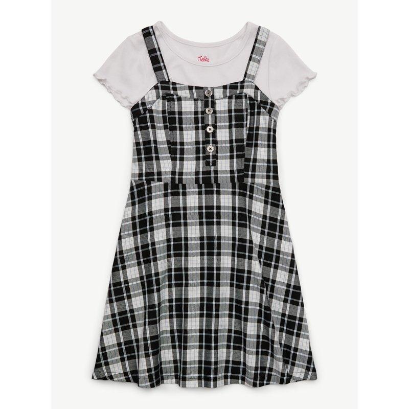 Justice Girls 2Fer Plaid Dress & Tee Sizes XS - XLP