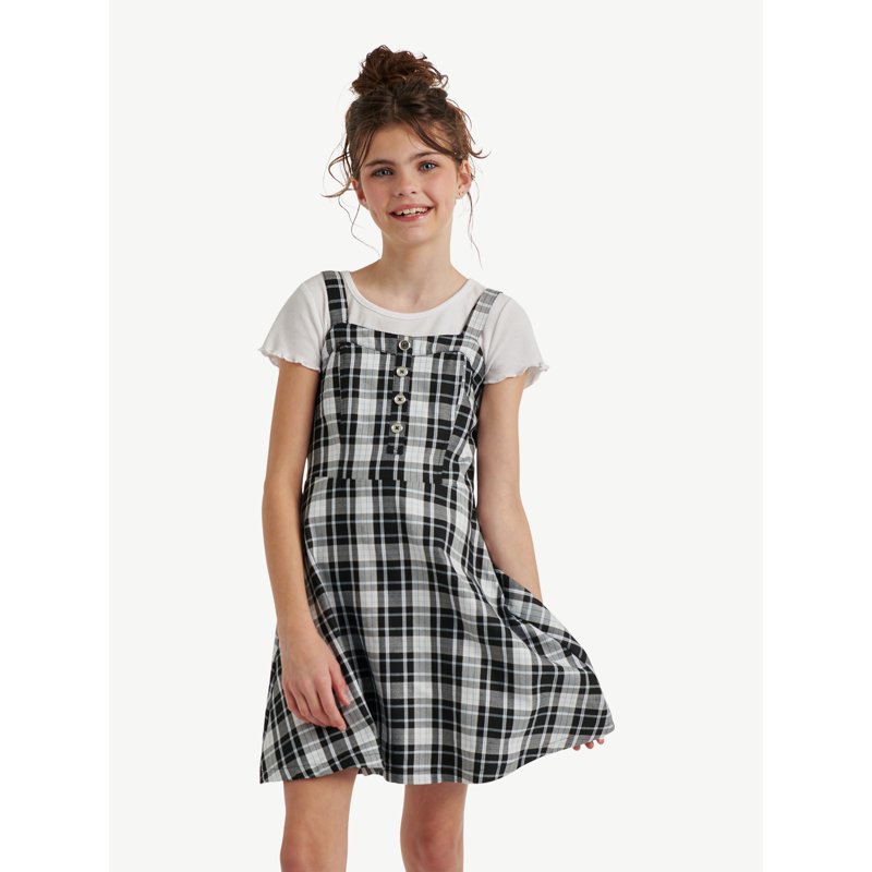 Justice Girls 2Fer Plaid Dress & Tee Sizes XS - XLP